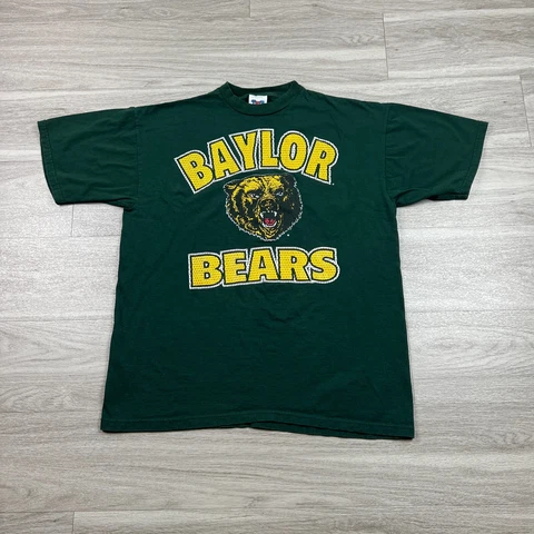 Vintage Baylor Bears Shirt Mens Large Green Basketball College NCAA Cover