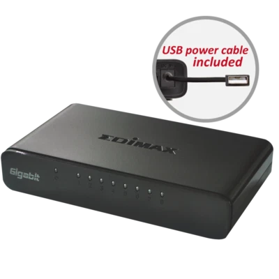 EDIMAX ES-5800G 8-Port Gigabit 100/1000Mbps Ethernet LAN Desktop HUB Switch RJ45 - Image 1 of 3