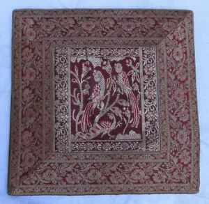 NUOVO copricuscino decorativo broccato seta ruggine/oro made in India 17 x 17" - Foto 1 di 6