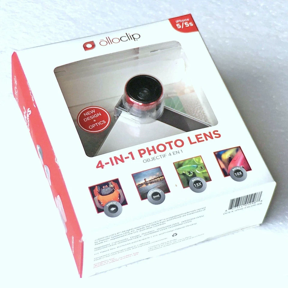 OLLOCLIP 4 in1 Photo Lens for iPhone 5/5S & iPod touch Wide Angle Fisheye Macro - Image 1 of 1