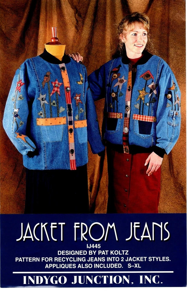 Indygo Junction Jacket From Jeans Pattern IJ445 S-xl Recycling Appliques Uncut