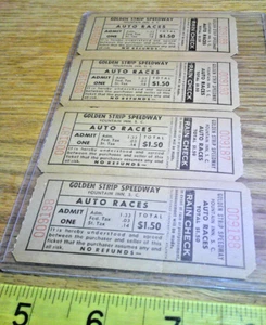 Vintage lot Golden Strip Speedway Fountain Inn South Carolina Admit one $1.50  - Picture 1 of 2