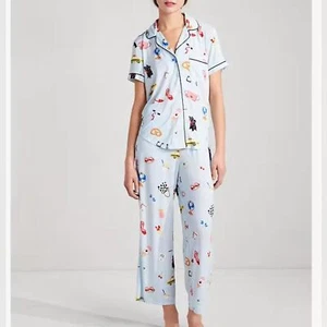 Kate Spade Pyjama-Set blau Sonnenbrille Cherry Taxi Größe S - Bild 1 von 5