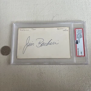 Jim Barbieri Signed Index Card 3x5 PSA Slabbed Graded NM 7 Los Angeles Dodgers - Picture 1 of 2