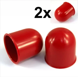 2x 50mm Red Tow Ball bar Cover Cap Towing Car Caravan Trailer Towball Hitch x2 - Picture 1 of 3