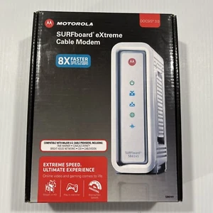 Cable Modem Motorola SB6141 Docsis 3.0 SURFboard Extreme 8 Faster Up To 343 MBPS - Picture 1 of 6