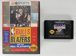 SEGA Genesis LOT 1993 NBA Bulls Versus Blazers Playoffs 1992 American Gladiators - Picture 1 of 12