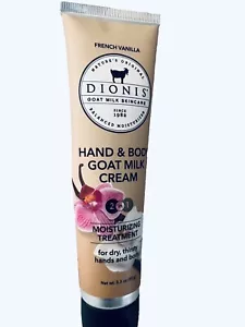 DIONIS GOAT MILK SKINCARE HAND &BODY GOAT MILK CREAM FRENCH VANILLA 3.3FLOZ - Picture 1 of 3