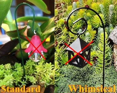 MINIATURA POSTE DE GANCHO DE PASTOR NEGRO 4" a 12" ALAMBRE NEGRO CLARO para ARTÍCULOS LIGEROS Foto 1 de 3