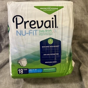 Prevail Nu-Fit Daily Briefs Large 45"-58" 18 Count Maximum Absorbency New - Picture 1 of 5