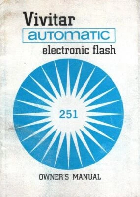 Vivitar model 251 electronic flash instruction manual (18 pages, 1964, 4"x6") - Image 1 of 4