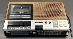 Vtg GE Alarm Clock Radio Cassette Recorder Woodgrain 7-4956B Tested Please Read - Picture 1 of 11