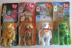 McDONALDS TY Beanie Baby The Bear Britannia Maple Glory Tag Error Complete set - Picture 1 of 5