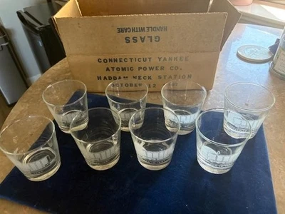 LOT (8) '67 Connecticut Yankee Atomic/Nuclear Power Co. Haddam Neck Glasses Set - Image 1 of 4