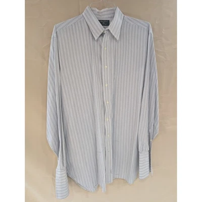 Tom James Custom Tailored Mens Striped Button Down Dress Shirt 16.5 / 38 - Image 1 of 4