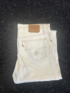 Levis jeans 501 premium denim 34 32 true vintage distressed white made in usa - Picture 1 of 8