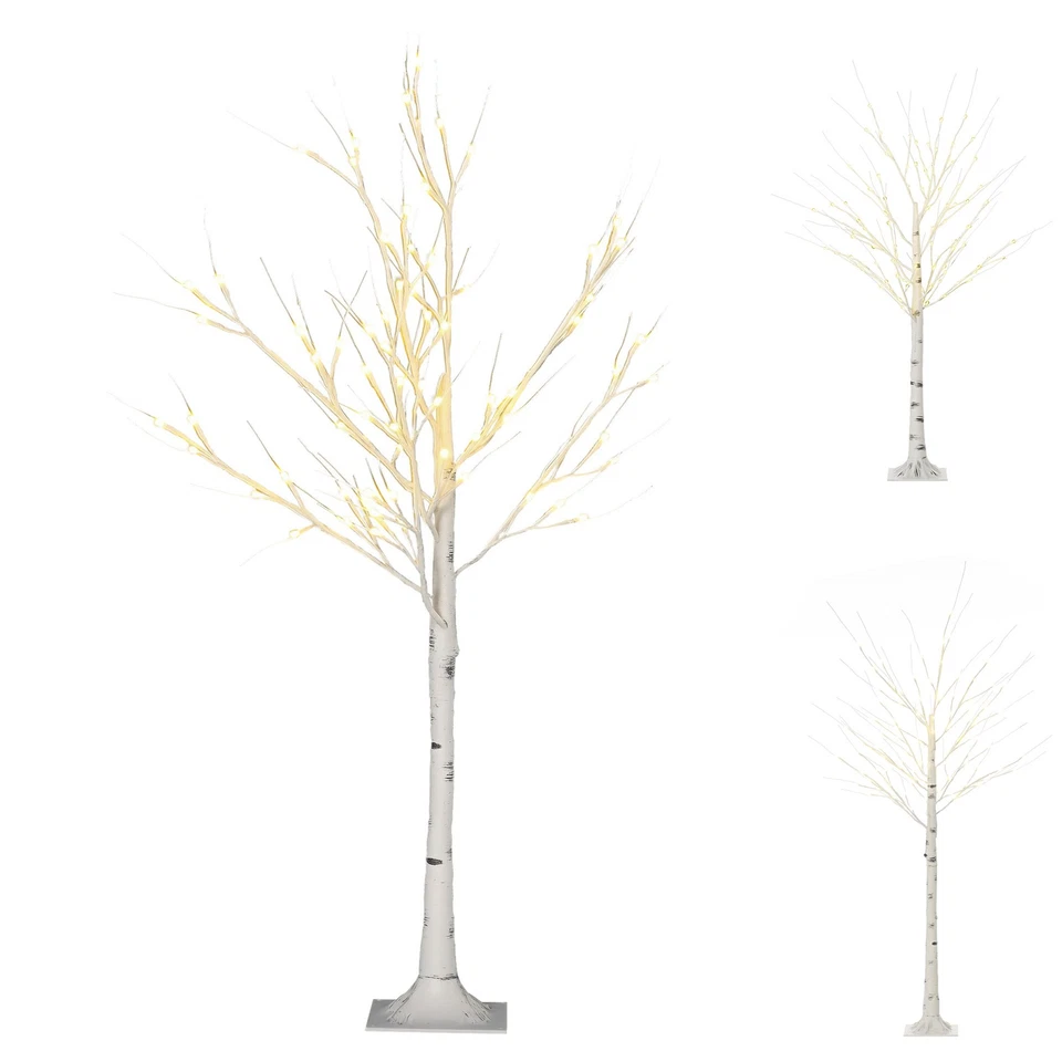 HOMCOM Albero di Natale Bianco con Luci LED e Rami - Immagine 1 di 1