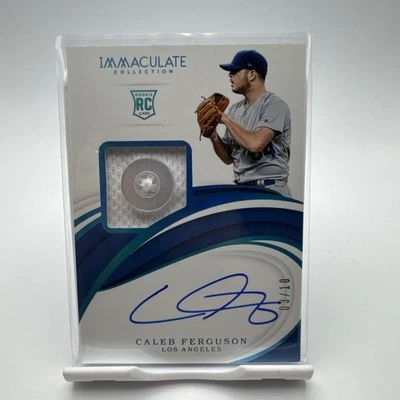 2019 Panini Immaculate Caleb Ferguson Auto Blue /10 Jersey Patch Auto Dodgers - Image 1 of 4