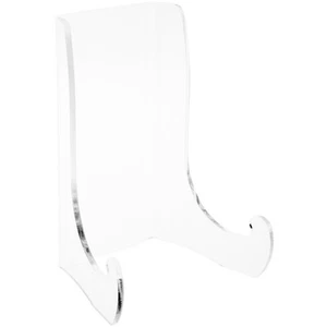 Caballete trasero plano acrílico transparente Plymor con repisas de soporte 7,5"H x 5,375"W x 4,25"D - Imagen 1 de 2