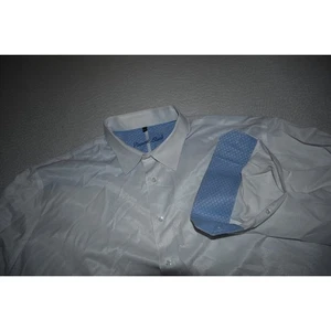 Camisa de Vestir Visconti NEGRA Para Hombre Talla 2XLB GRANDE Blanca Geométrica Algodón Puños Abatibles - Imagen 1 de 9