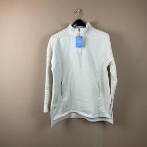 Columbia Castle Hill Tunic 1/4 Zip Sweater Women’s XL Cream L/S Quilted Fleece - Picture 1 of 13