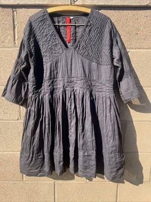 EWA I WALLA SLATE GRAY COTTAGE STYLE DRESS 100% COTTON SIZE MEDIUM 44499 AW16 - Image 1 of 4