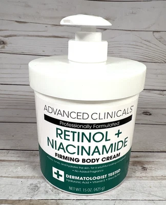 Advanced Clinicals Retinol + Niacinamide Firming Body Face Cream Anti-Aging 15oz - Image 1 of 4