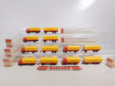 6X Wiking H0 1:87 456 Fernlastzug Lastzug 1632 Mercedes MB Mint Box #ED453-1 - Immagine 1 di 4