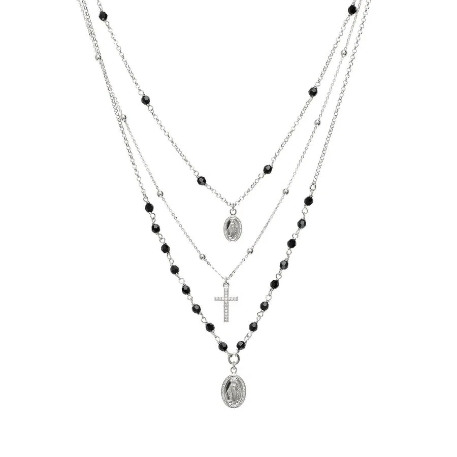 Collana Rosario 3 fili onice cristalli Swarovski Boccadamo XGR309 - Immagine 1 di 4