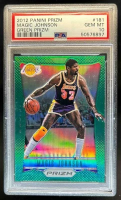 Prizm Magic Johnson Prizm Green #181 Lakers PSA 10 2012-13 Foto 1 de 2