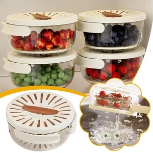 2 in 1 Drain Basket and Fruit Washing Bowl with Foldable Handle For Kitchen W8O7 - Picture 1 of 18
