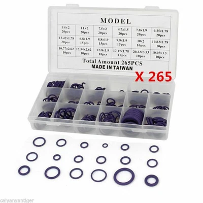 265Pcs New R12/134a Car Air Conditioning A/C System O-Ring Assortment Kit Tool - Image 1 of 4