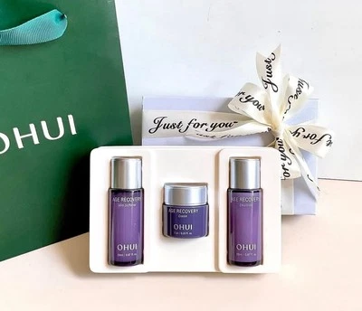 O HUI Age Recovery Skin Softener 20ml + Emulsion 20ml + Cream 7ml, Travel Size. - Image 1 of 3