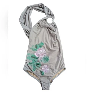 Rosa Cha One Shoulder bestickter Badeanzug Größe M - Bild 1 von 8