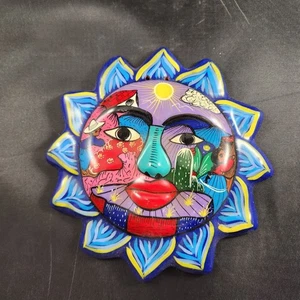 Decoración de pared de cerámica pintada a mano para cara de sol por Isidoro MEX - Imagen 1 de 3