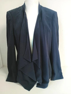 BNWT MADELEINE Navy Blue Satin Effect Waterfall Smart Jacket UK16 CG W34 - Image 1 of 4
