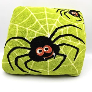 Halloween Decorative Throw Pillow 10"x10" Green Spider & Web Design - Picture 1 of 8