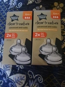 Tommee Tippee Advanced Anti-Colic Fast-Flow Baby Bottle Teats 2-Pack 6 Months+ - Picture 1 of 1