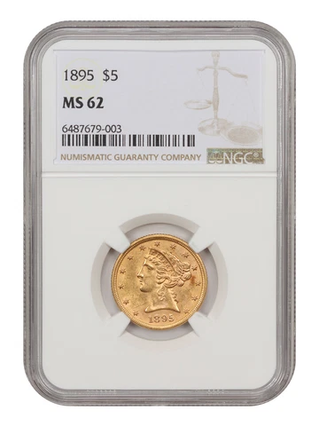 1895 $5 NGC MS62 Cover