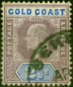Gold Coast 1902 2 1/2d Dull Purple & Ultramarine SG41 Fine Used (2) - Picture 1 of 1
