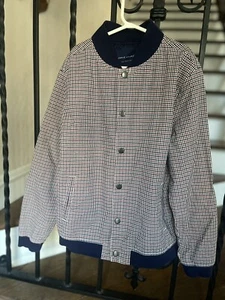 Nice! JANIE AND JACK Boy’s Mini Check Bomber Jacket Lightweight - Picture 1 of 6