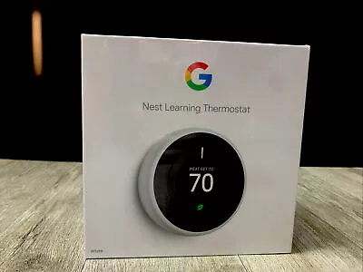 SEALED- Google Nest 3rd Gen Learning Thermostat T3017US White UPC 813917020203 - Image 1 of 2