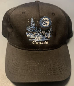 Canada Wolf Scene Hat S/M Black - Picture 1 of 4