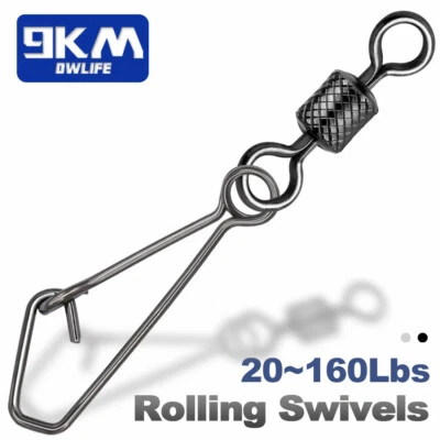 25Pcs Fishing Swivels with Snap Stainless Steel Interlock Snap Lures Connector - Image 1 of 4