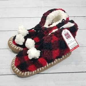 Muk Luks Bootie Slippers Womens Size S/M (5-7) Buffalo Plaid - Picture 1 of 7