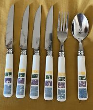 VTG Gibson lot of 6 silverware pieces. 4 steak knives. 1 fork 1 spoon . see pic
