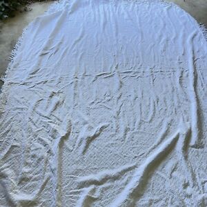 matelasse bedspread queen white Floral 86x100 Cotton boho shabby 