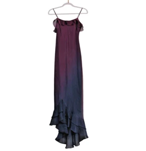 Vintage 90s Y2K Maxi Dress Prom Gown Size 6 Ombre Fairy Whimsigoth Fairy Tiered - Picture 1 of 15