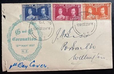 1937 Wellington New Zealand First Day Cover Local Coronation King George VI - Image 1 of 2