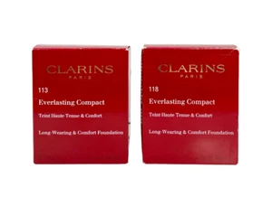 Clarins Everlasting Compact Long Wearing &Comfort Foundation (10g) NEW; PICK - Picture 1 of 8